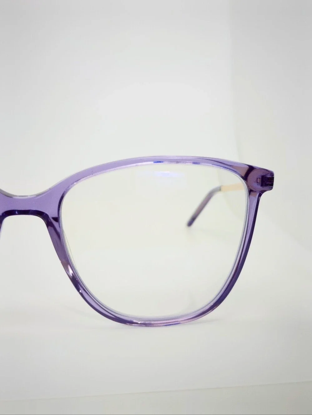 Aroma. Purple Transparent Lavender Gold Frame. Women